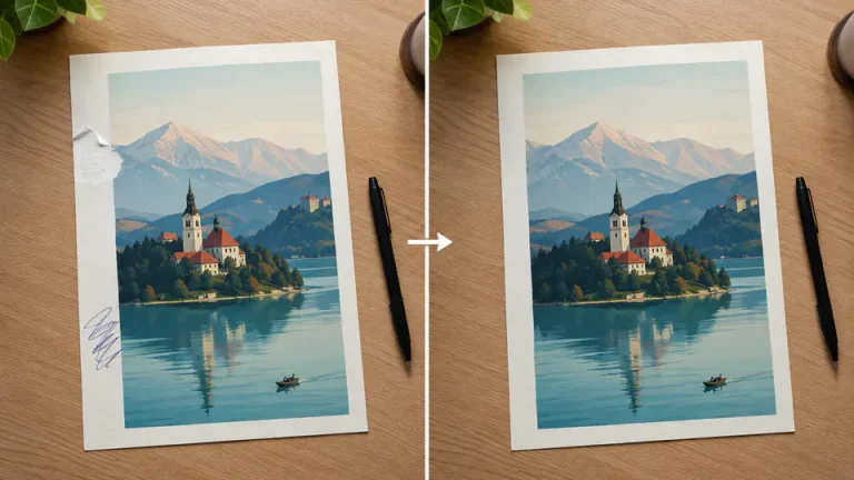 How to Repair Unwanted Marks in Your Own Photos before and after example